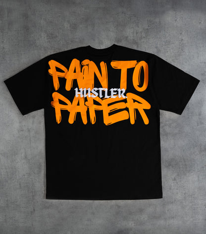 Hustler Pain to Paper Tee // Orange